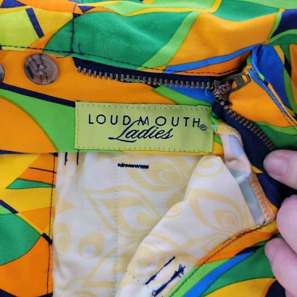 Loudmouth Golf Pants Womens 2 All Over Print Geometric Crop Capri AOP Golf Artsy - Picture 9 of 14